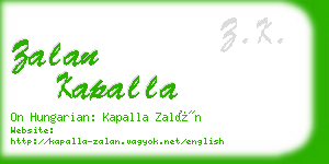 zalan kapalla business card